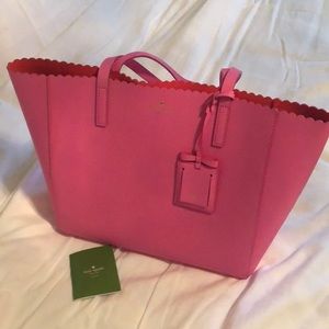 Kate Spade pink scalloped tote